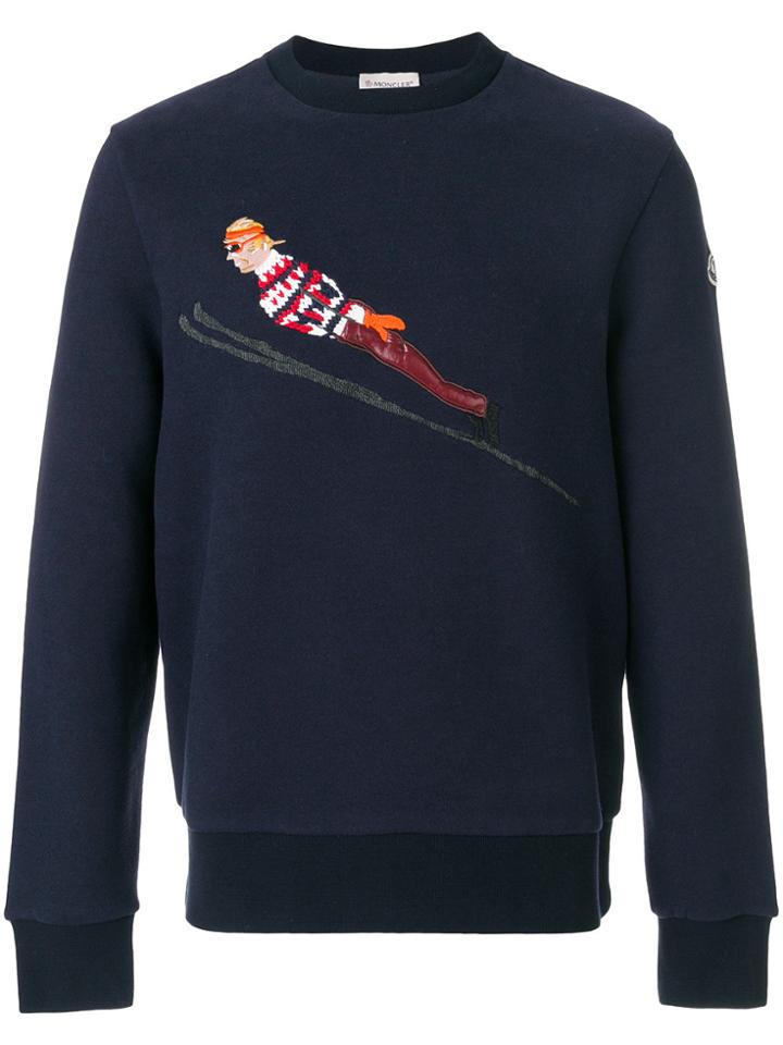 Moncler Ski Embroidered Sweatshirt - Blue