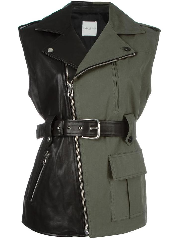 Each X Other Hybrid Military Jacket, Women's, Size: Xs, Black, Lamb Skin/cotton/acetate