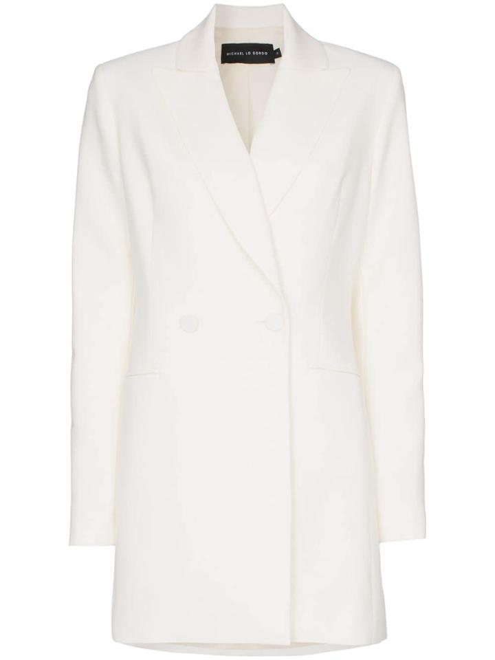 Michael Lo Sordo Double Breasted Long Blazer - White