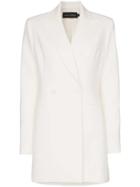 Michael Lo Sordo Double Breasted Long Blazer - White