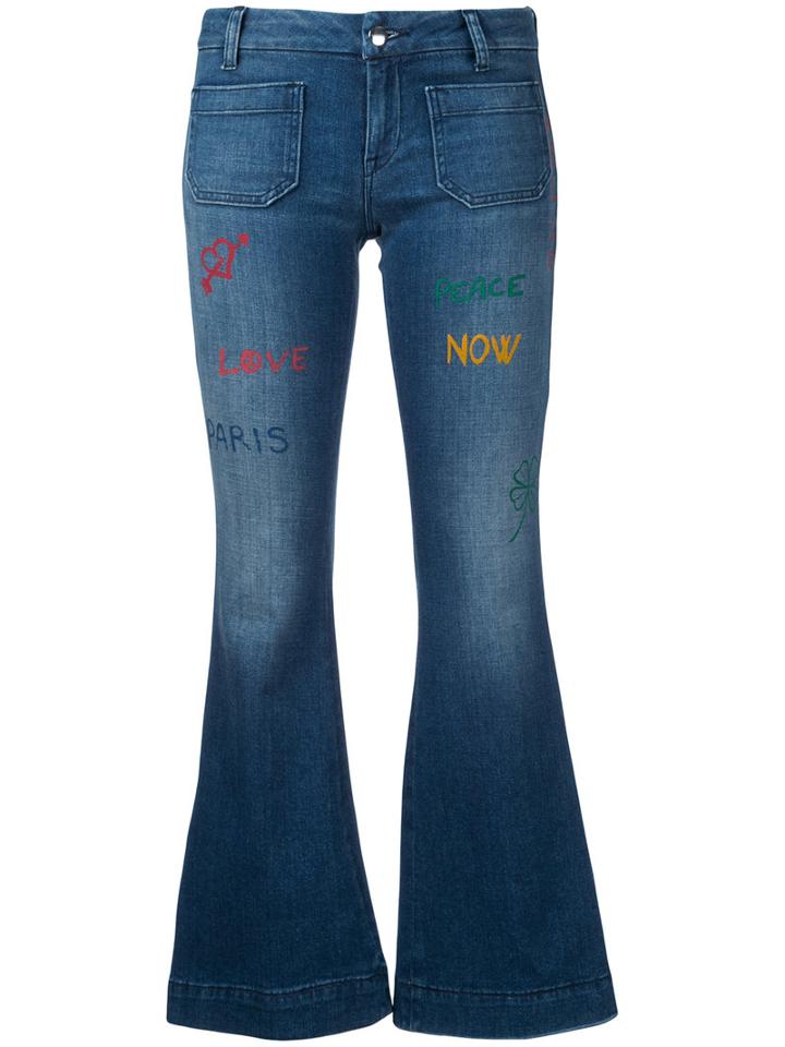 The Seafarer - Embroidered Jeans - Women - Cotton/spandex/elastane - 26, Blue, Cotton/spandex/elastane