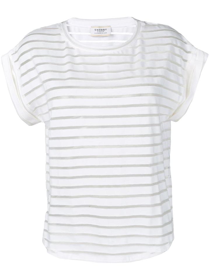 Snobby Sheep Striped Sheer Top - White