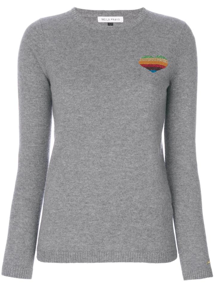 Bella Freud Disco Heart Detail Jumper - Grey