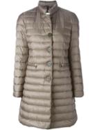 Moncler 'anjony' Padded Coat, Women's, Size: 2, Grey, Feather Down/polyamide