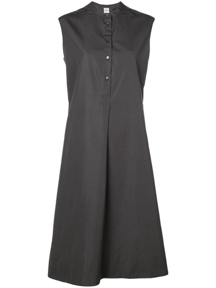 Aspesi Band Collar Shirt Dress - Grey