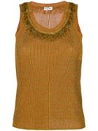 Sonia Rykiel Fringe Detail Ribbed Vest Top - Yellow & Orange