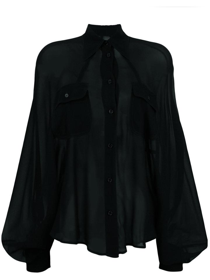 Mm6 Maison Margiela Button Pocket Blouse - Black