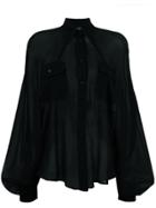 Mm6 Maison Margiela Button Pocket Blouse - Black