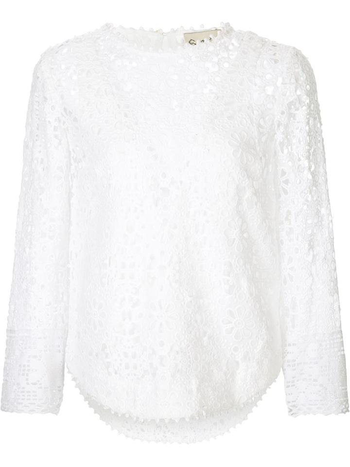 Sea Layered Lace Blouse, Women's, Size: 2, White, Cotton