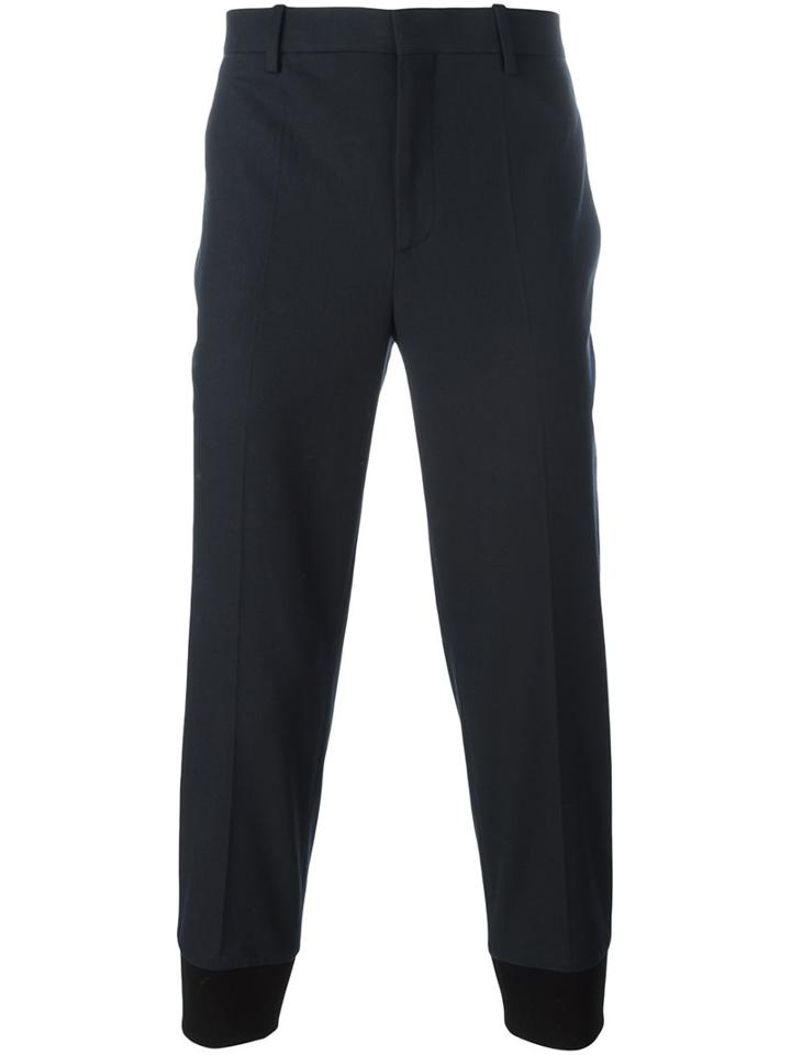 Neil Barrett Gathered Ankle Trousers, Men's, Size: 44, Black, Cotton/viscose/linen/flax/cotton