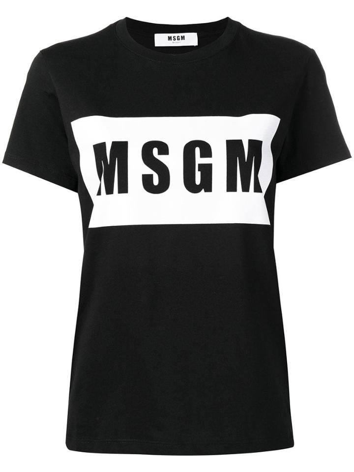 Msgm Msgm - Woman - Tshirt Logo - Black
