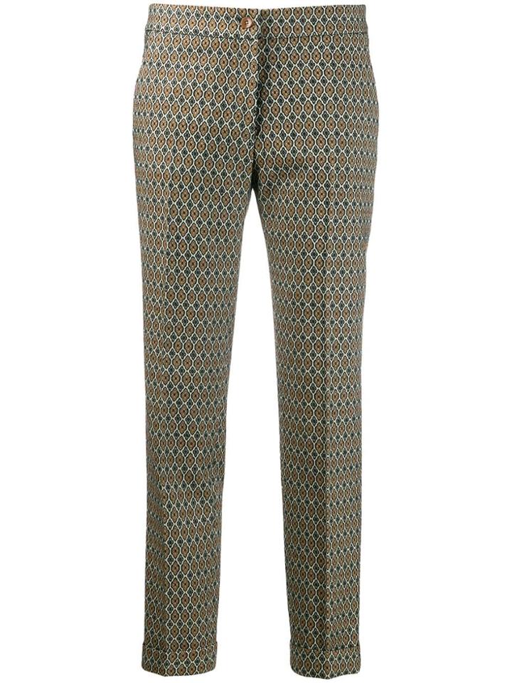 Etro Printed Straight Trousers - Neutrals