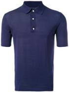 Hardy Amies Knit Polo Shirt - Blue
