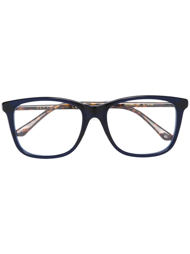Gucci Eyewear Tortoiseshell Frame Glasses, Blue, Acetate