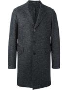 Emporio Armani Bouclé Effect Coat, Men's, Size: 50, Grey, Virgin Wool