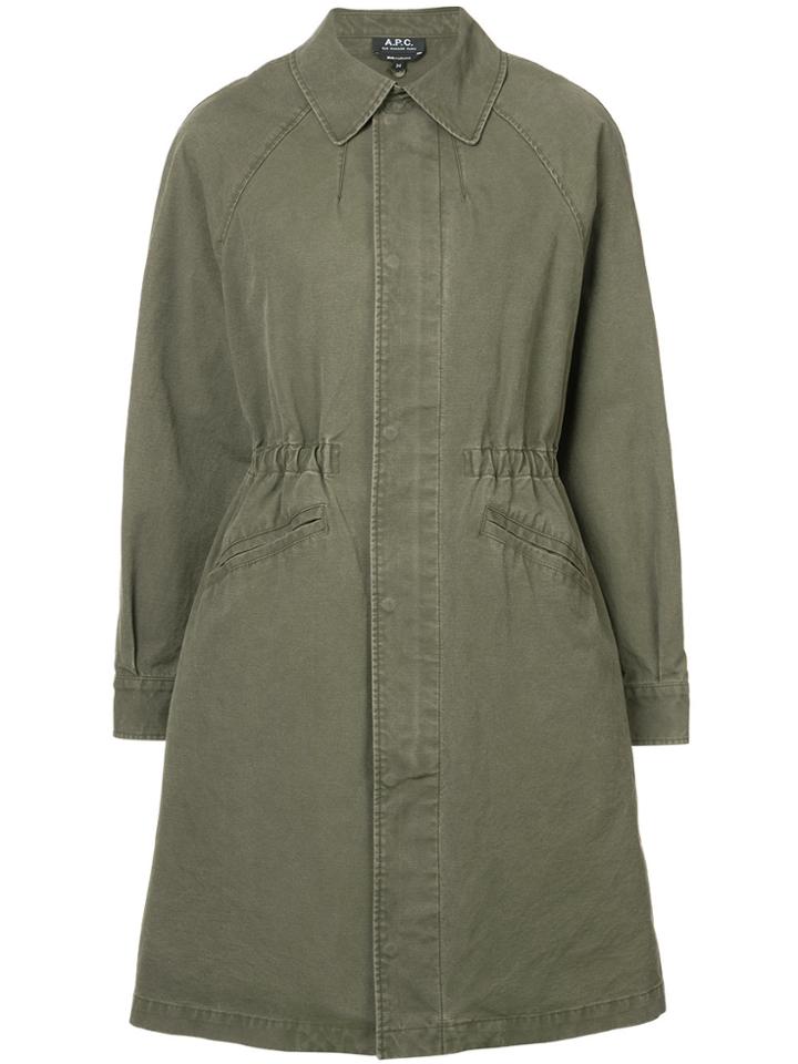 A.p.c. Zipped Coat - Green