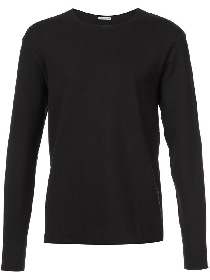 Homecore Raw Hem Long Sleeve T-shirt - Black