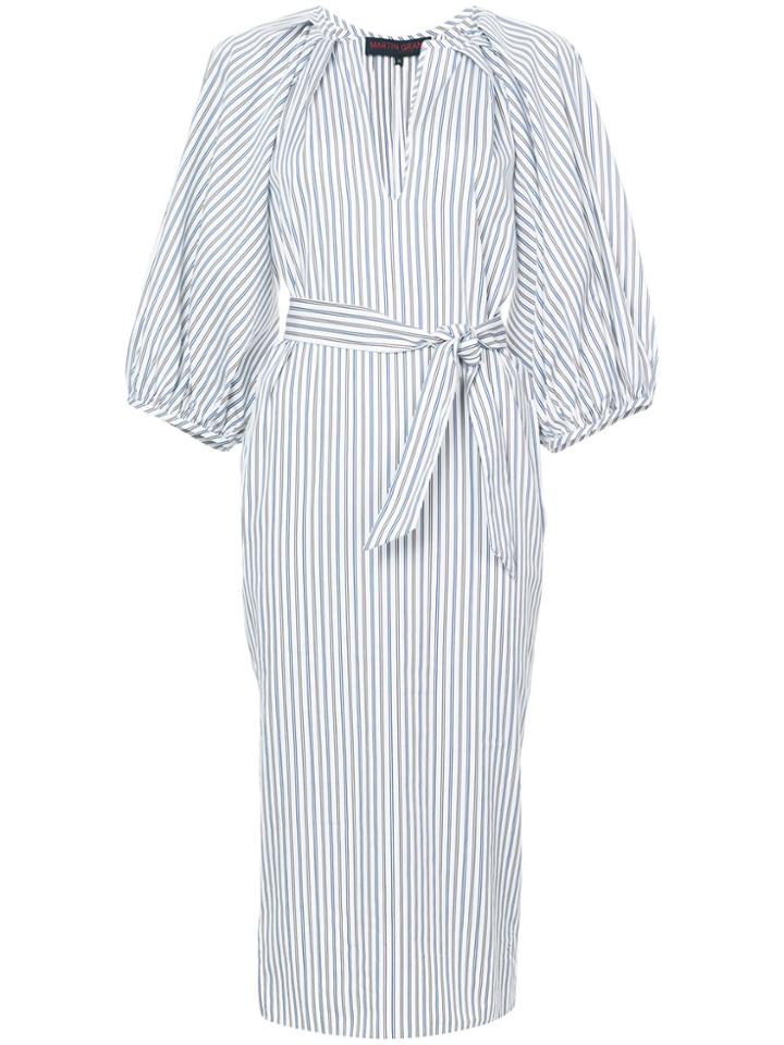 Martin Grant Striped Midi Shirt Dress - White