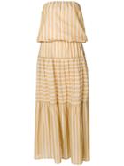 Erika Cavallini Striped Strapless Dress - Yellow & Orange
