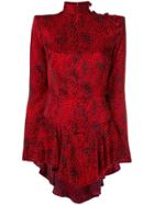 Alessandra Rich Longsleeved Spotted Blouse - Red