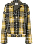Laneus Check Print Buttoned Jacket - Yellow