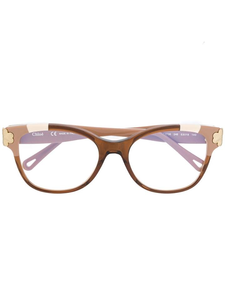 Chloé Eyewear Square Shape Glasses - Neutrals