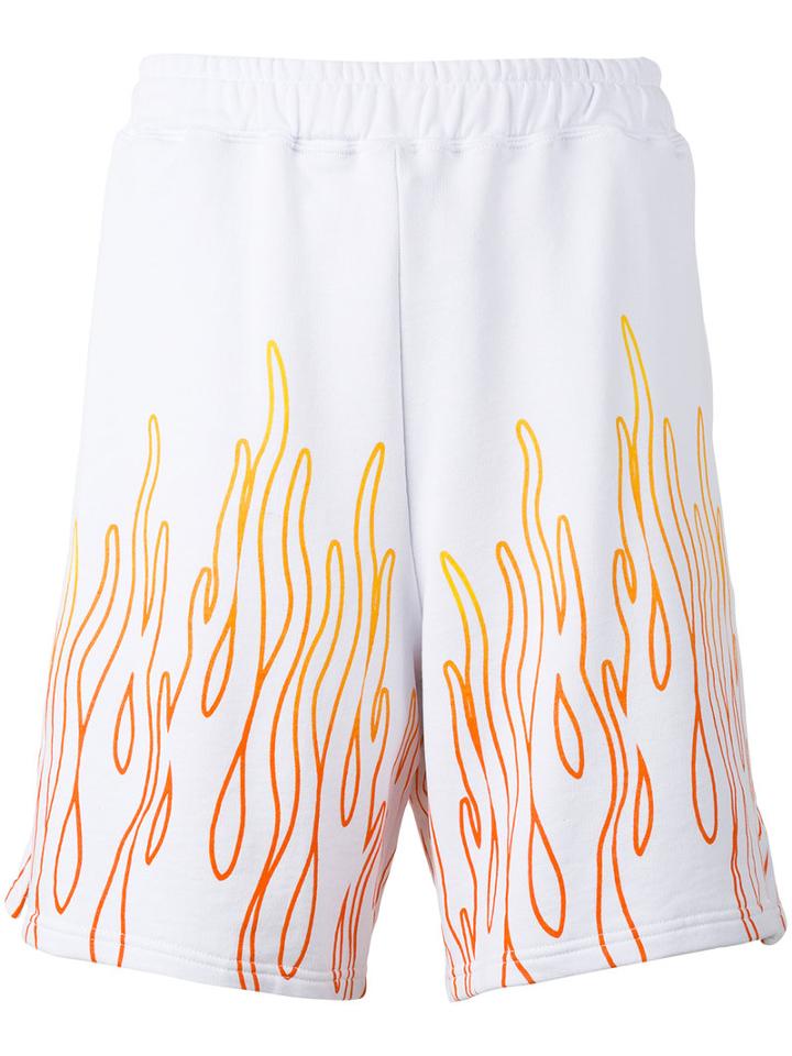 Omc - Flames Shorts - Unisex - Cotton - M, White, Cotton