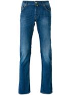 Jacob Cohen Stonewashed Slim-fit Jeans, Men's, Size: 38, Blue, Cotton/polyester/spandex/elastane/viscose