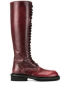 Ann Demeulemeester Lace-up Knee Length Boots - Red