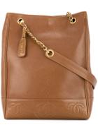 Chanel Vintage Logo Chain Shoulder Bag - Brown