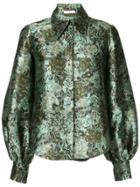 Erdem Floral Print Bell Sleeve Shirt - Green