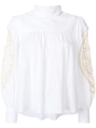See By Chloé Lace-trimmed Gathered Blouse - White