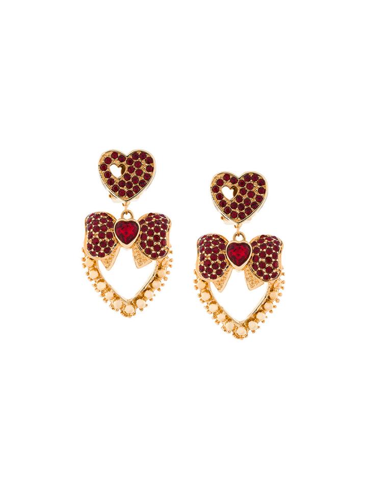 Dolce & Gabbana Heart Bow Earrings - Metallic