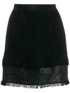 Pinko Tweed Mini Skirt - Black