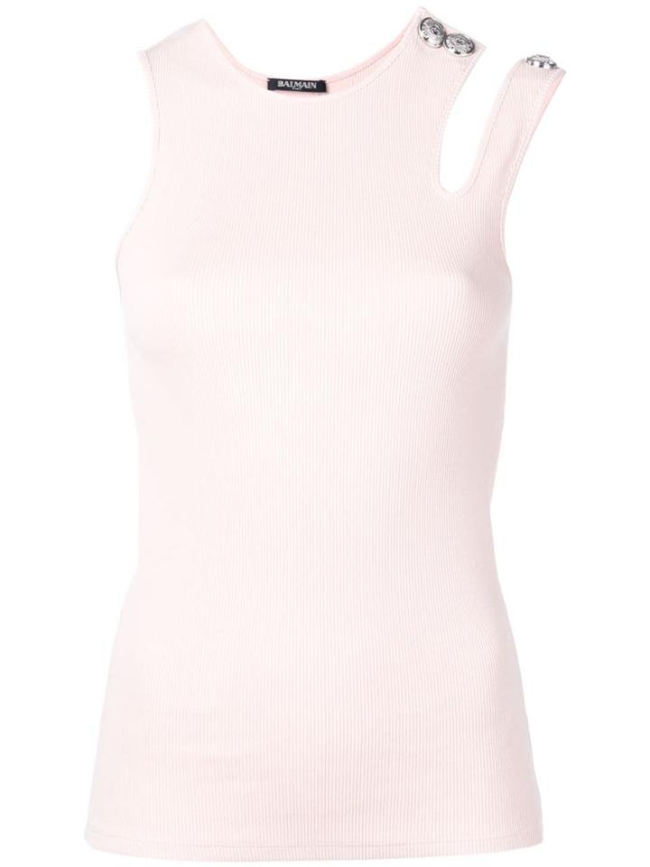 Balmain Cut Out Tank Top - Pink
