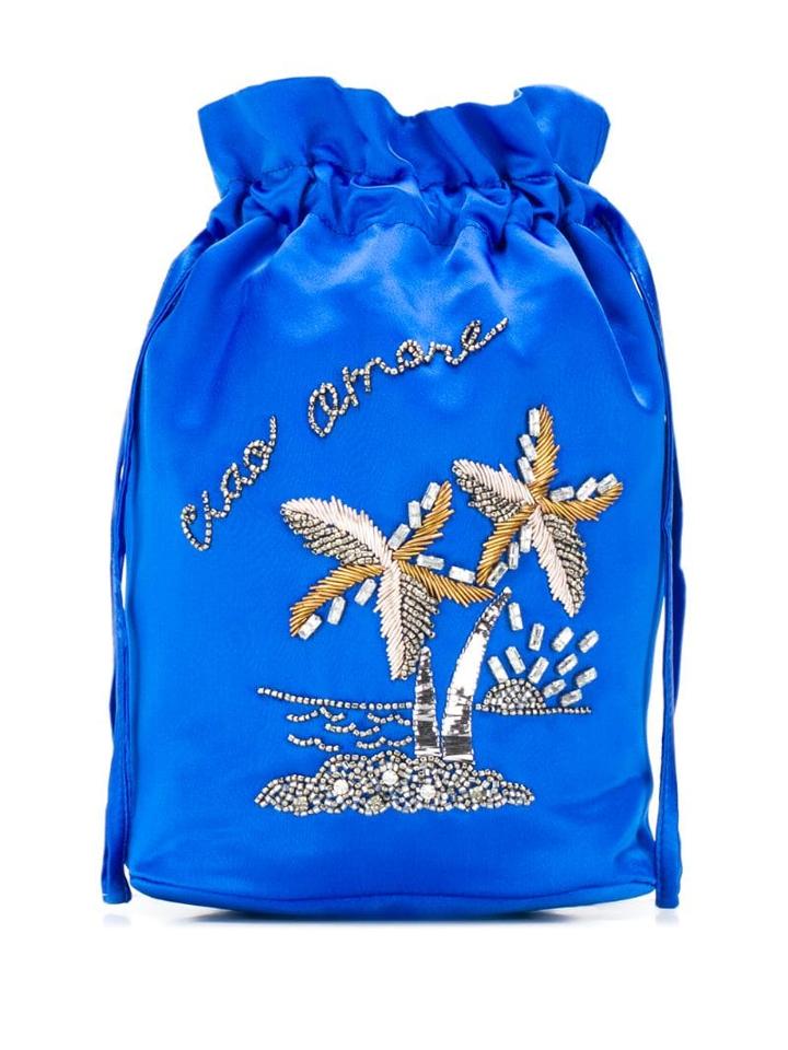 Giada Benincasa Embroidered Mini Bag - Blue