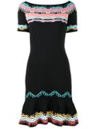Peter Pilotto - Knitted Jacquard Mini Dress - Women - Polyamide - M, Black, Polyamide