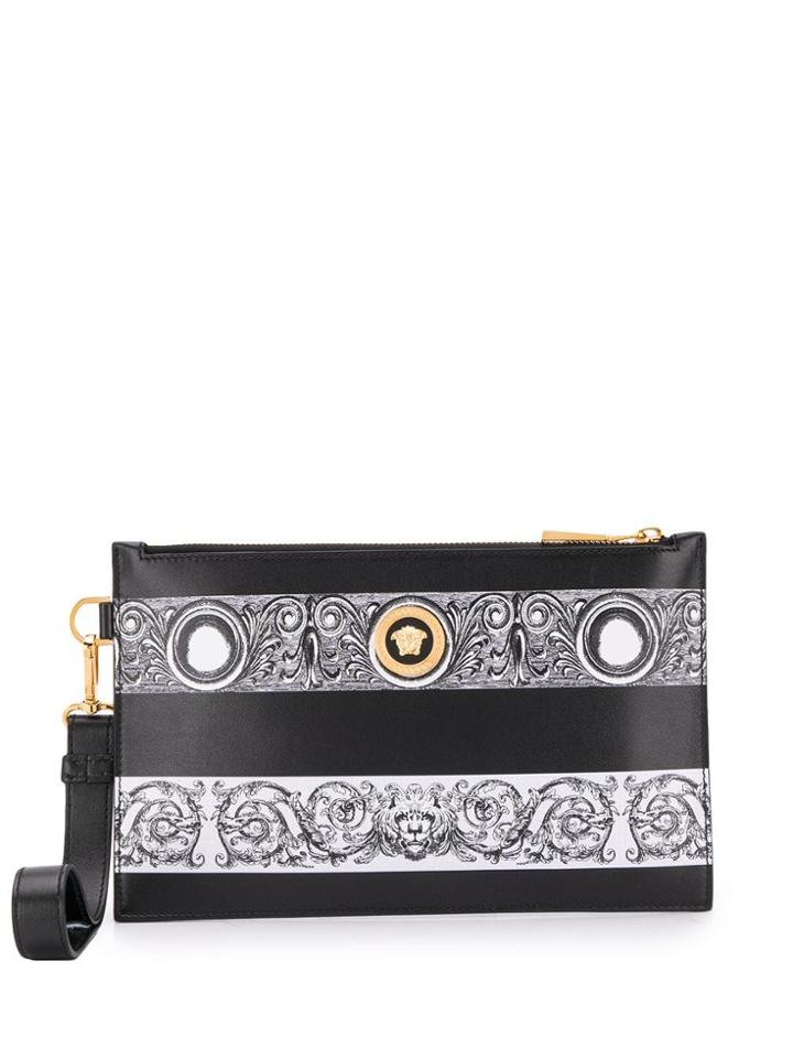 Versace Medusa Baroque Paneled Clutch - Black