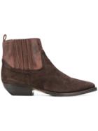 The Seller Pointed Stitch Detail Boots - Brown