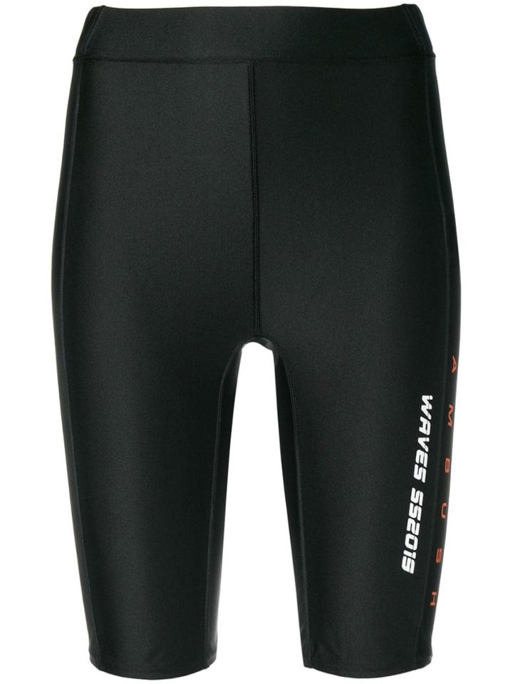 Ambush Logo Printed Bicycle Shorts - Black