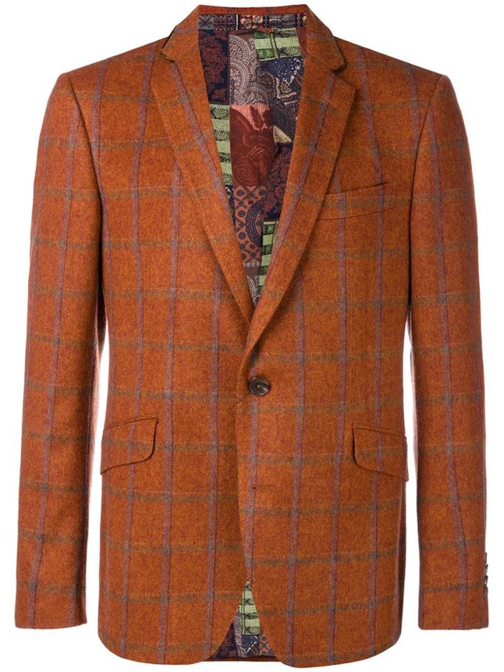 Etro Check Blazer - Yellow & Orange