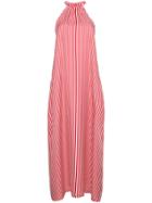 Paper London Ipanema Silk Striped Dress - Red