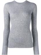 Vince Crew Neck Jumper, Women's, Size: Xs, Grey, Cashmere