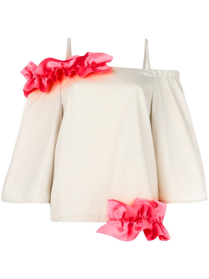 Paskal Ruffle Detail Top - Nude & Neutrals