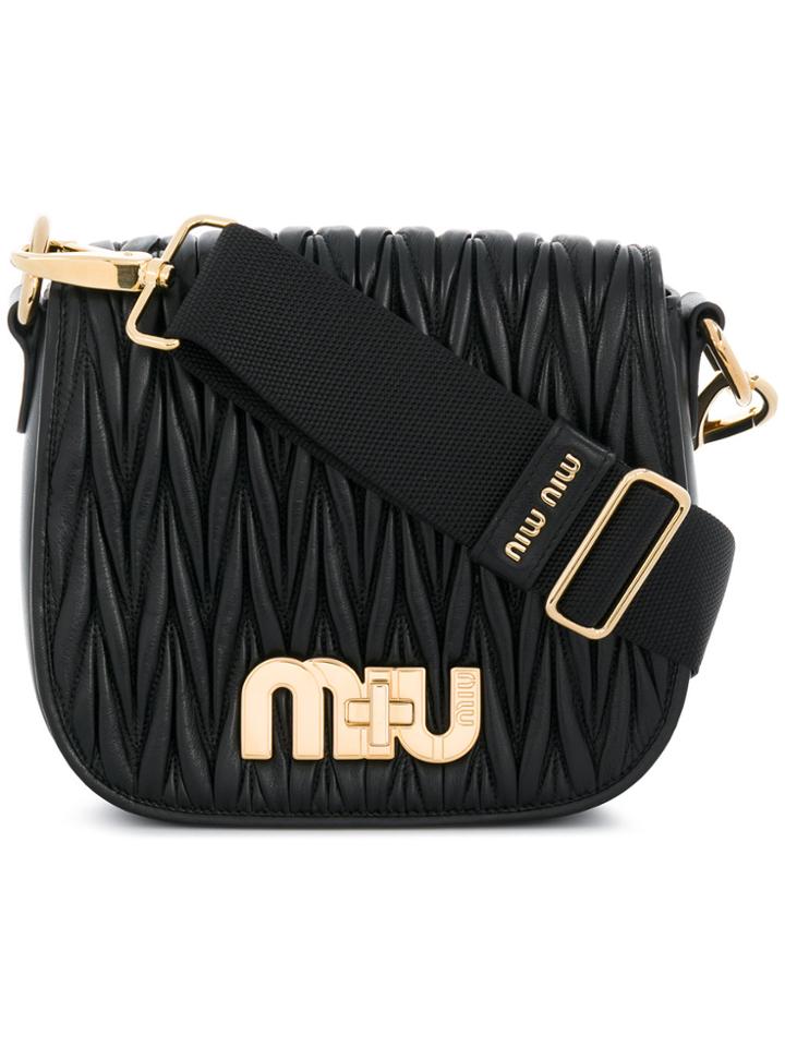 Miu Miu Matelassé Shoulder Bag - Black