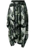 Barbara Bologna Rose Print Drop-crotch Trousers - Black