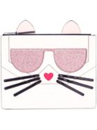 Karl Lagerfeld Choupette Clutch Bag, Women's, Pink/purple