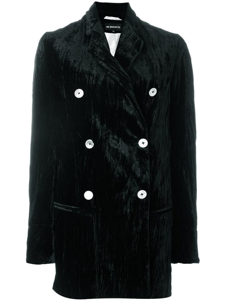 Ann Demeulemeester Tailored Double Breasted Coat - Black