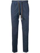 Entre Amis Drawstring Denim Trousers - Blue
