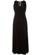 No21 Deep V-neck Long Dress, Women's, Size: 40, Black, Silk/acetate/viscose